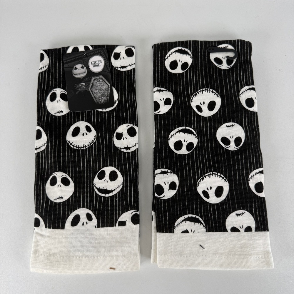 Disney Nightmare Before Christmas Jack Skellington Kitchen Towels Set of 2 New